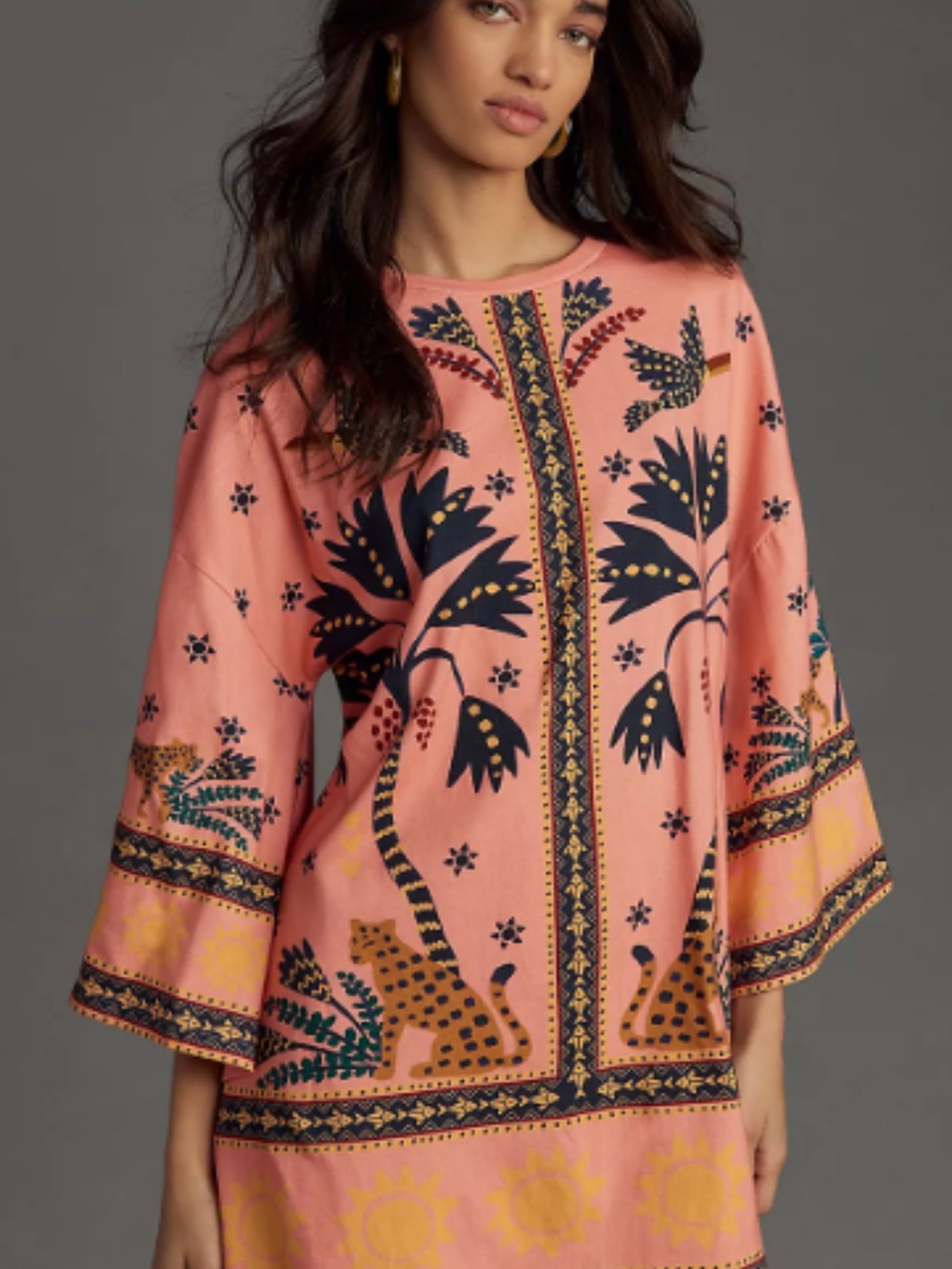 FARM Rio Pink Printed Shift Mini Dress
